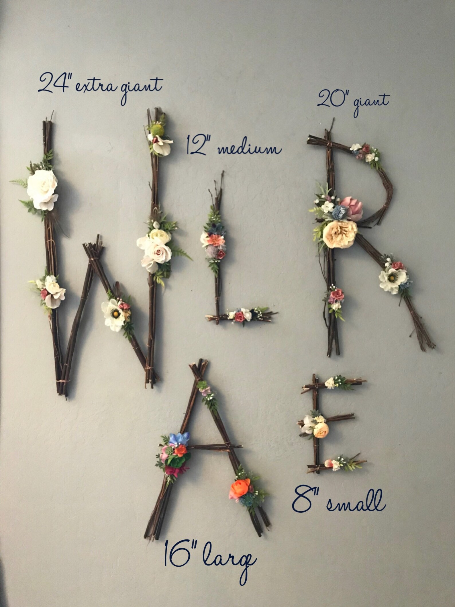 Woodland Nursery Letter Twig Letter Twig Monogram Rustic Etsy