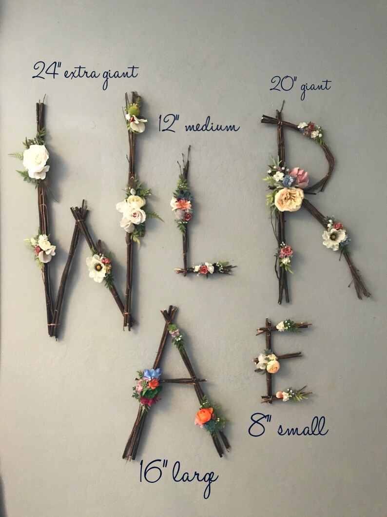 Woodland Nursery Letter Twig Letter Twig Monogram Rustic image 3
