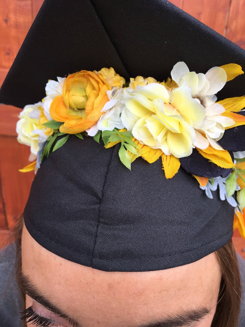 Flower Grad Cap Graduation Cap Crown Grad Cap Flower Crown Etsy