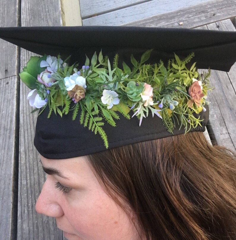 Flower Grad Cap Graduation Cap Crown Grad Cap Flower Crown Etsy