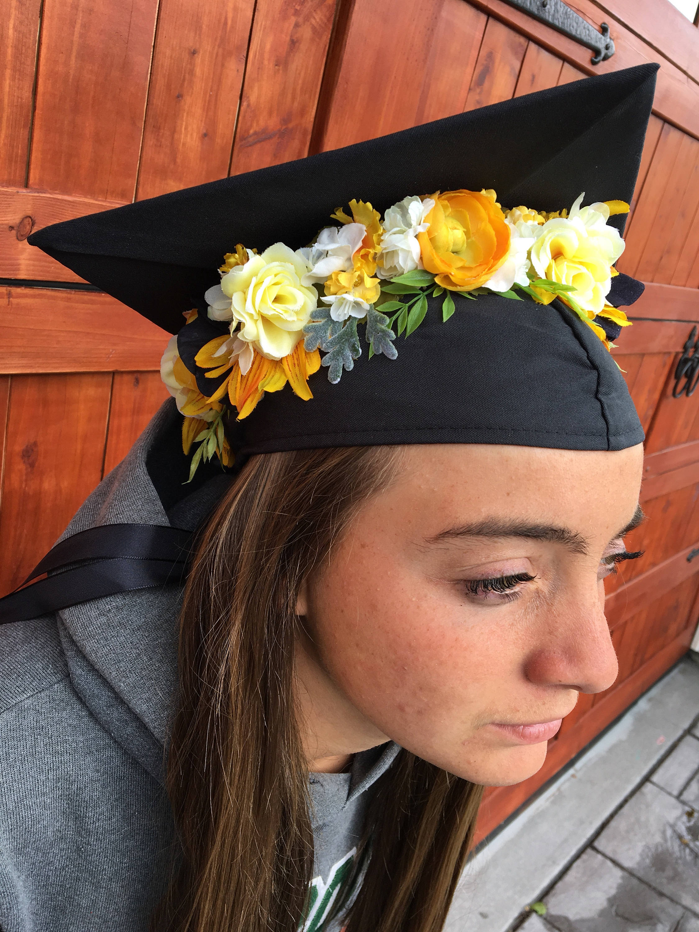 Flower Grad Cap Graduation Cap Crown Grad Cap Flower Crown Etsy