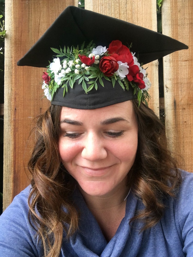 Flower Grad Cap Graduation Cap Crown Grad Cap Flower Crown Etsy