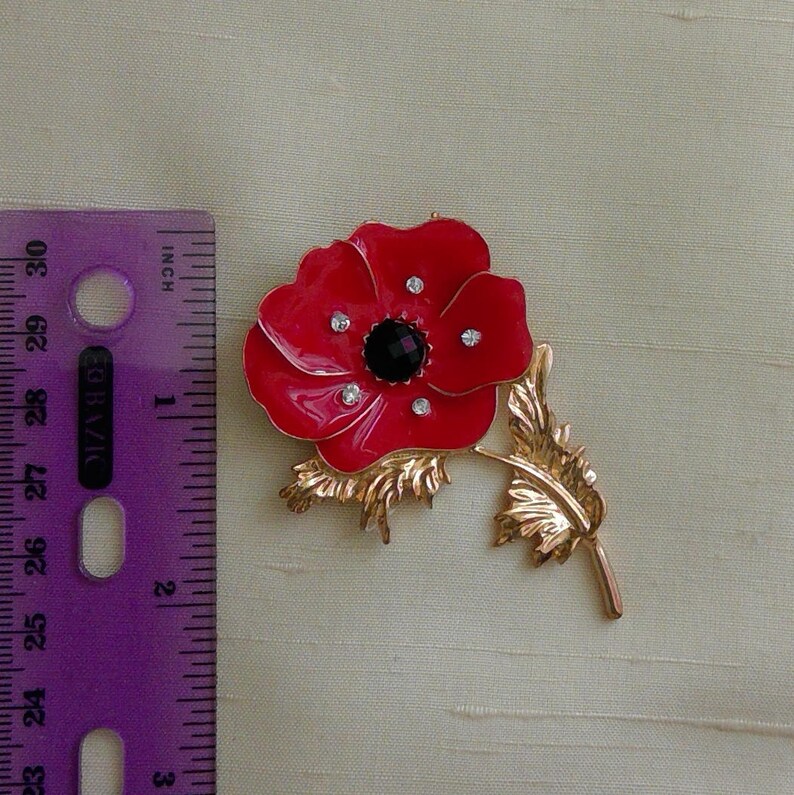 Red Poppy Rememberance Pin Etsy