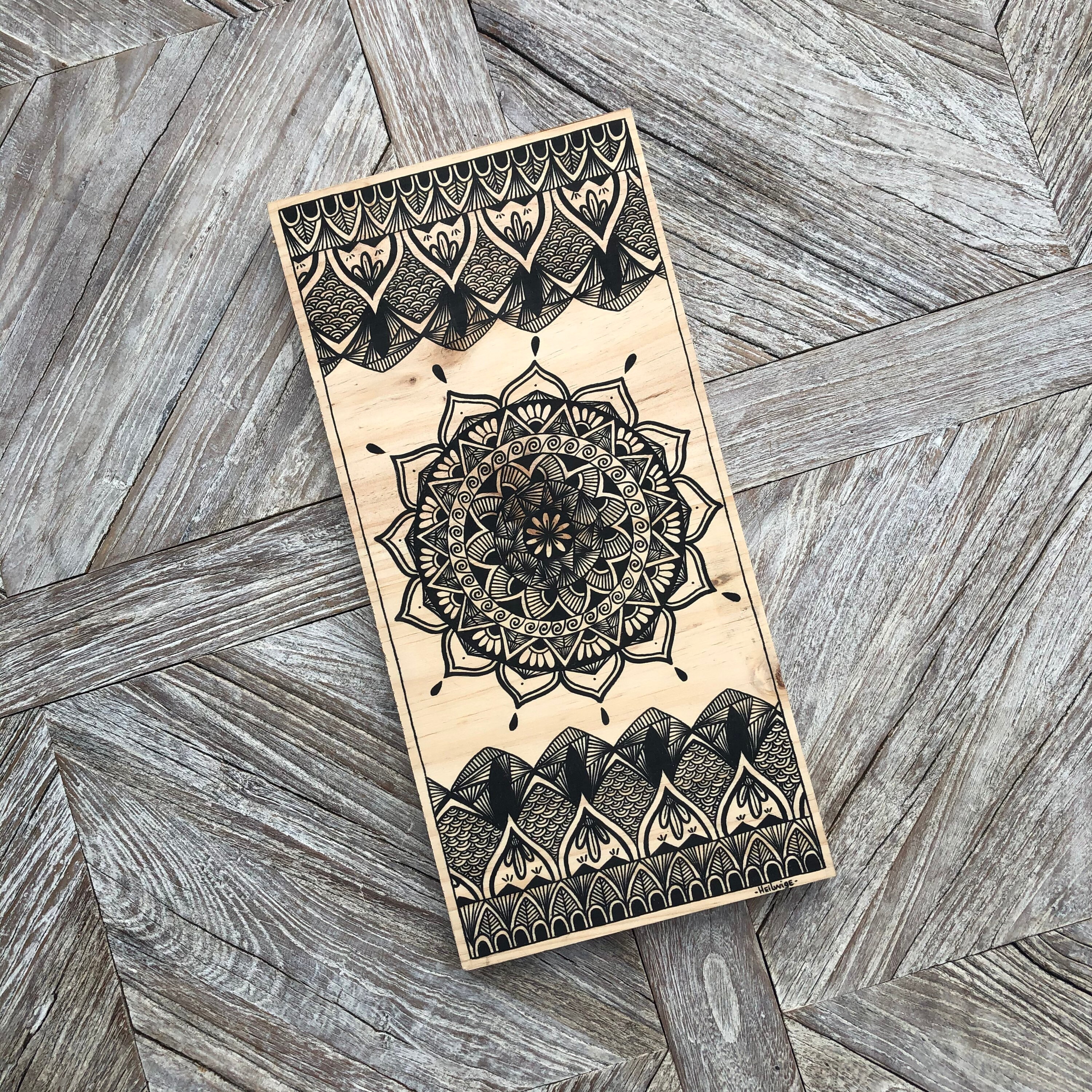 Punaaiua - Tableau sur Bois 18cm X 40cm