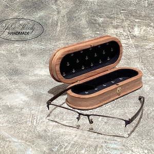 Drewniane etui na okulary • Miniaturowe pudełko na biżuterię z dębu • Pudełko na drobiazgi