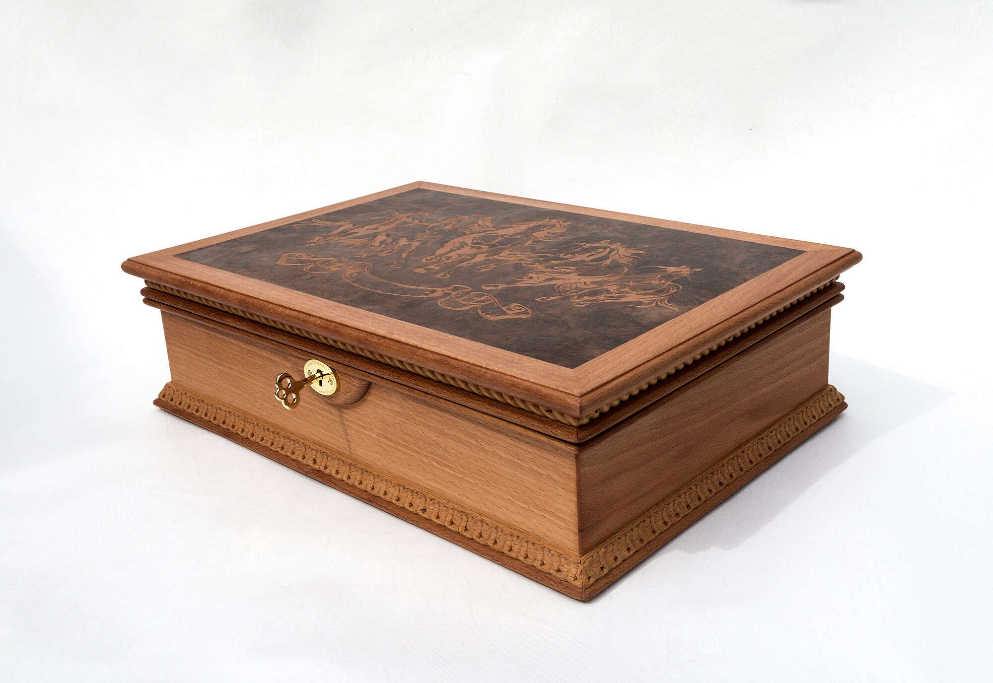 Jewelry Box With Tray Lock & Key Jewelry Box Vintage Wood Etsy