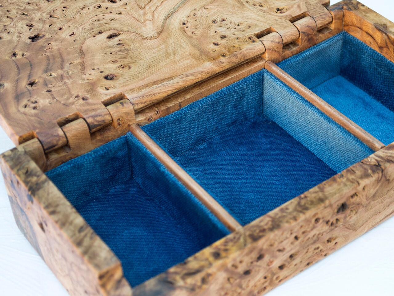 Burl wood Jewelry Box with Wooden Hinge Burl Wood Jewelry Etsy