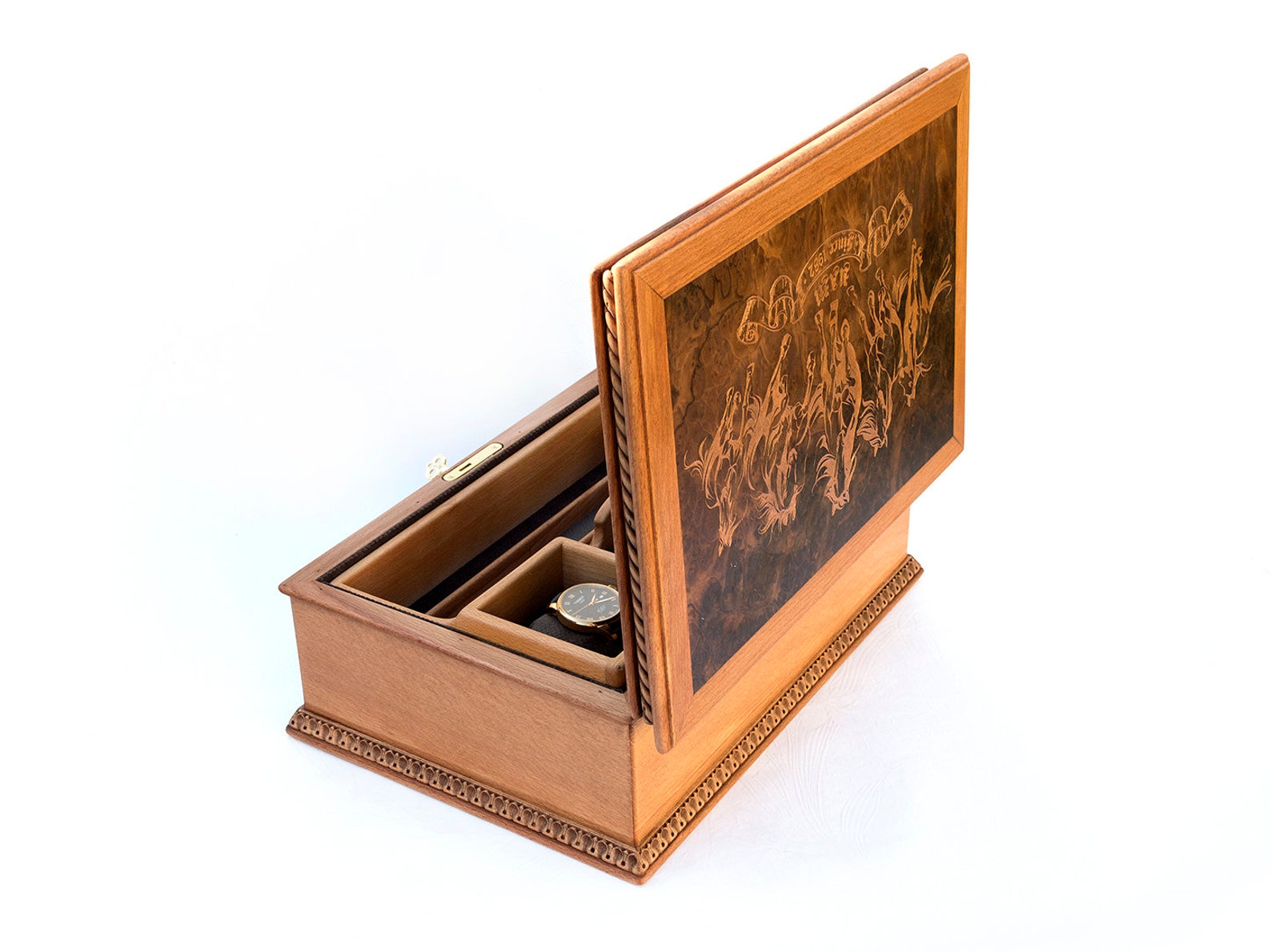 Jewelry Box With Tray Lock & Key Men's Jewelry Box Etsy Australia