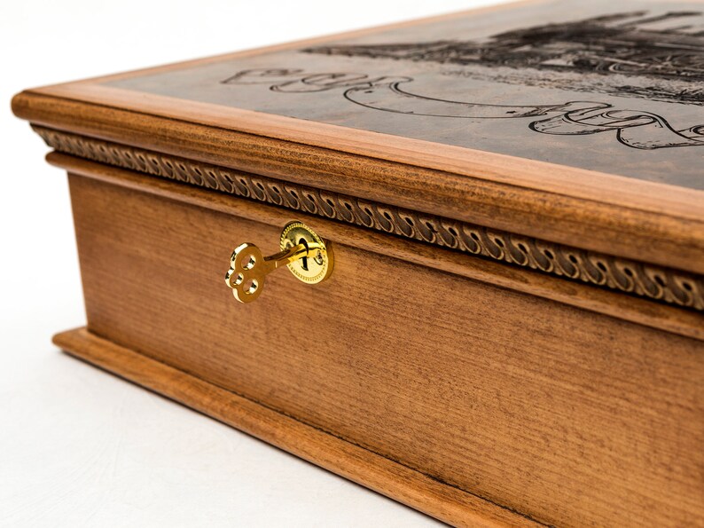 Jewelry Box With Tray Lock & Key Jewelry Organizer Etsy