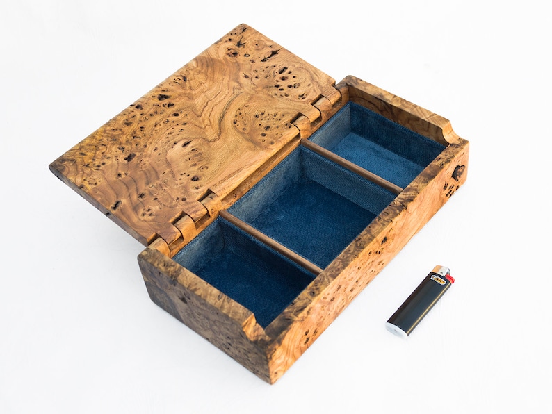 Burl Wood Jewelry Box With Wooden Hinge Burl Wood Jewelry Etsy