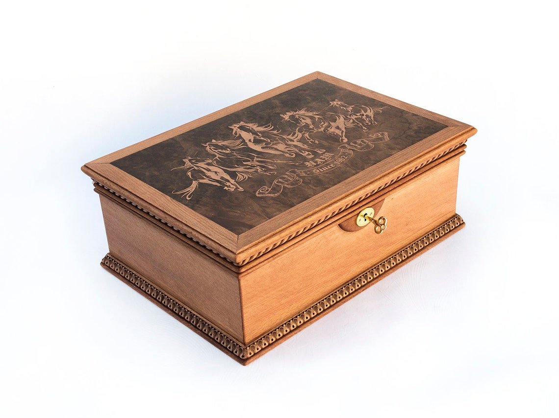 Jewelry Box With Tray Lock & Key Men's Jewelry Box Etsy Australia