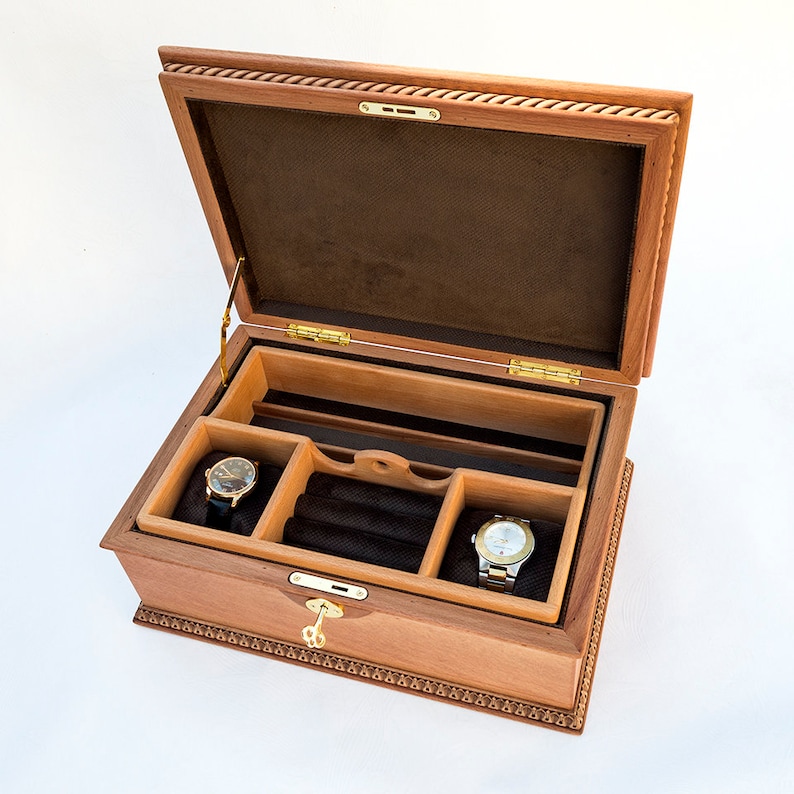 Jewelry Box With Tray Lock & Key Men's Jewelry Box Etsy Australia