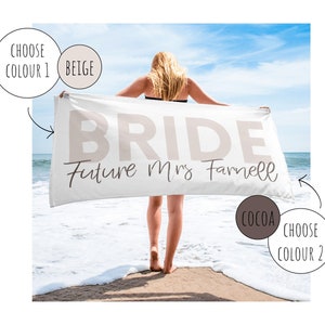 Bride Beach Towel Wedding Beach Towels Bride Towel Hen Do Bride Towel Bride To Be Towel Personalised Bride To Be Beach Towel Wifey To Be