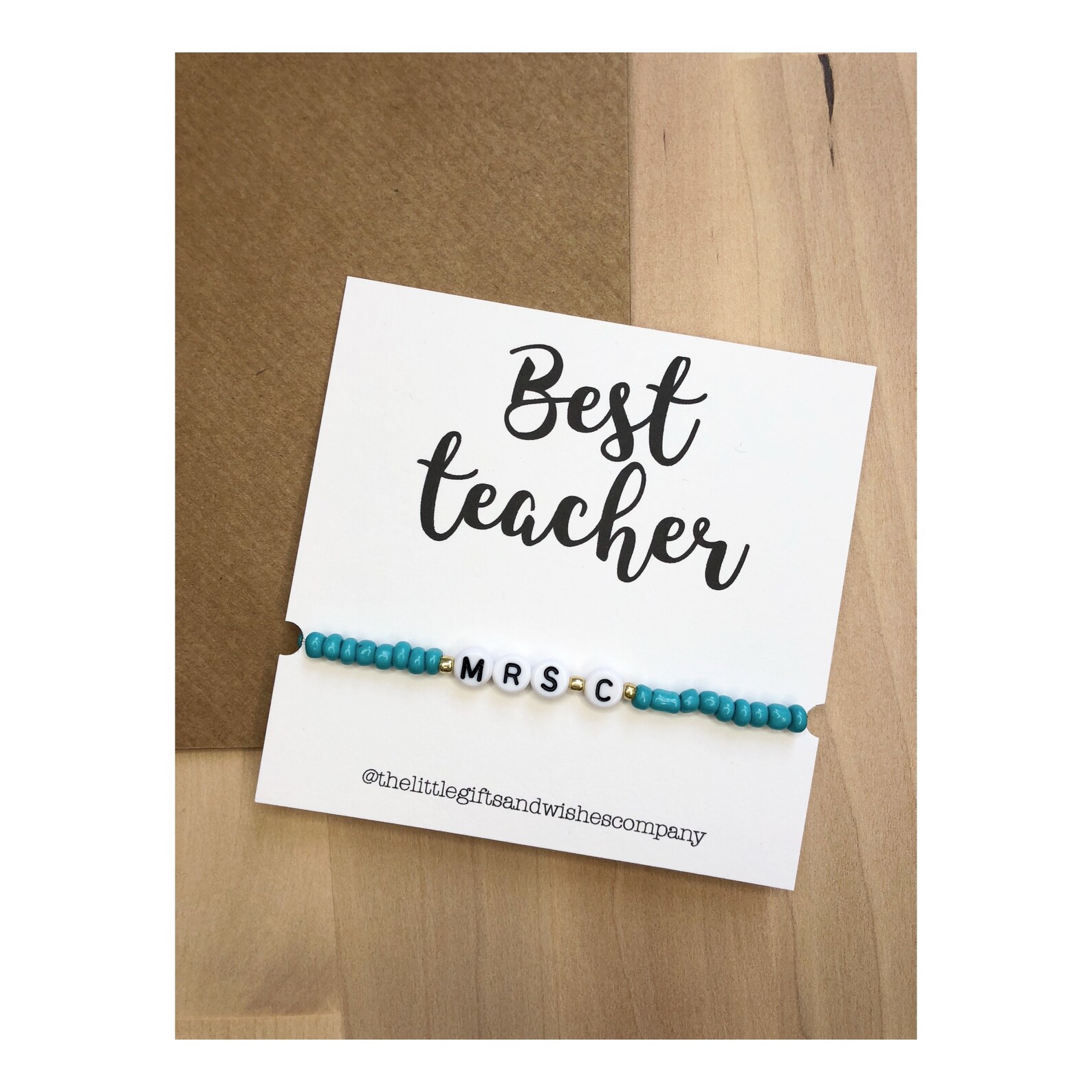 Personalised Teacher Bracelet Gift for teacher Elastic Etsy