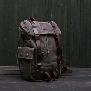 Gewachste Canvas Taschen - gewachster Canvas Rucksack, Rucksack, Motorradrucksack, Herrenrucksack
