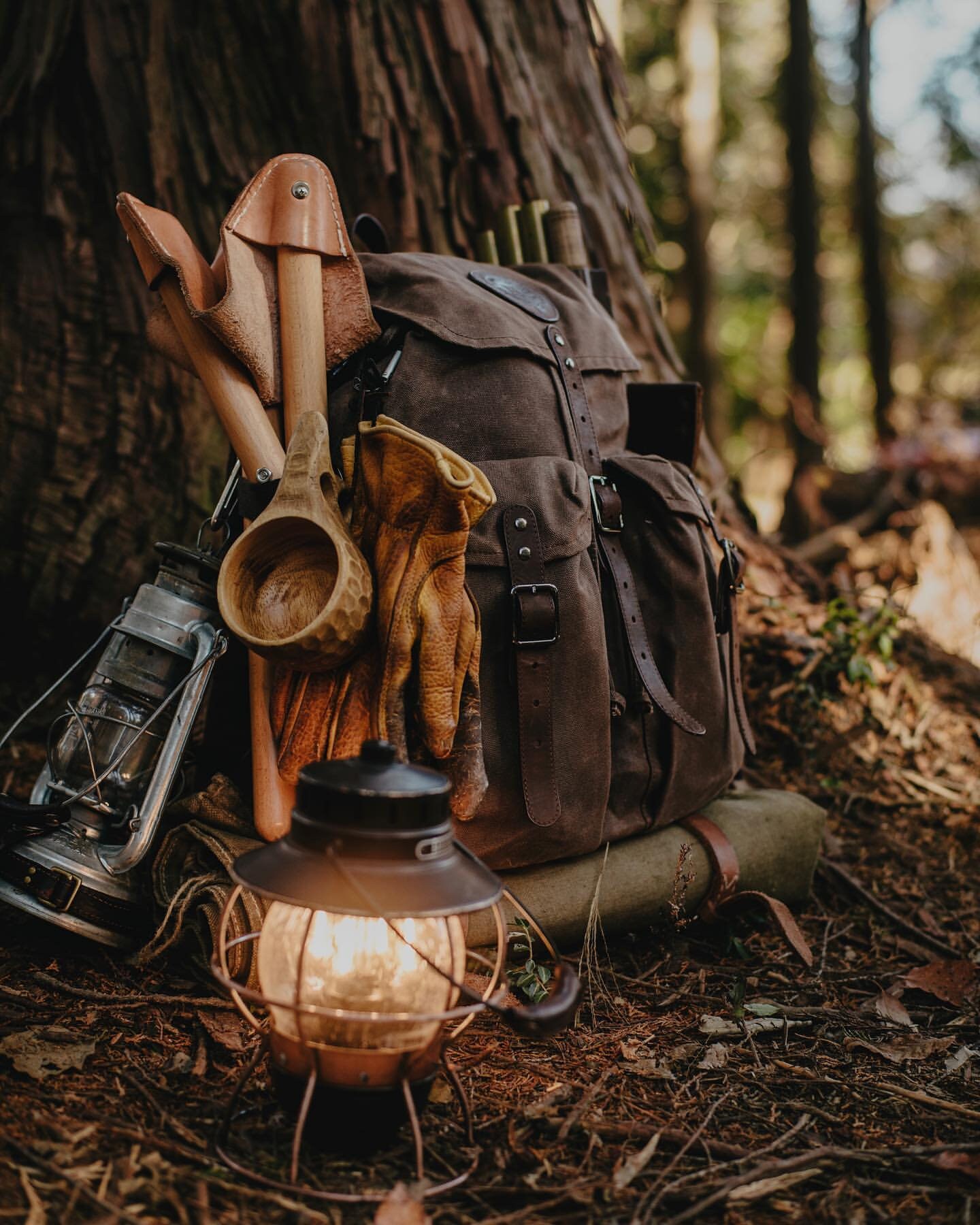 Trailblazer Backpack Waxed Canvas Bags, Vintage Waxed Canvas Rucksack