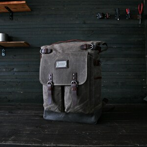 Waxed Canvas Backpack Vintage Waxed Canvas Bags Waxed Canvas - Etsy