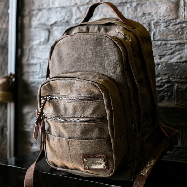 Waxed Canvas Backpack Women Etsy