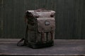 Waxed Canvas Backpack: Vintage Style Rucksack, Leather Accents product logo