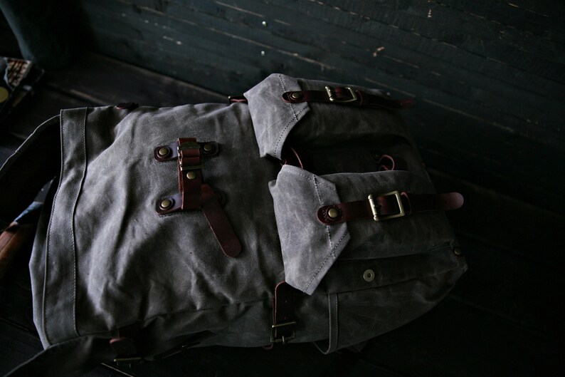 Waxed Canvas Bushcraft Bag Waxed Canvas Backpack Rucksack Etsy