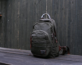 Waxed canvas bags - waxed canvas backpack, Vintage waxed canvas bag, women's waxed canvas backpack