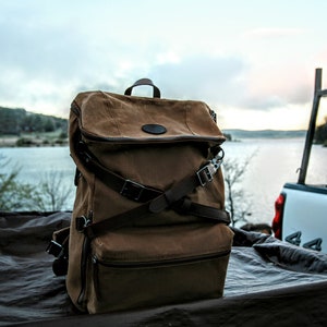 Waxed Canvas Explorer Rucksack: Vintage Style Camping Backpack