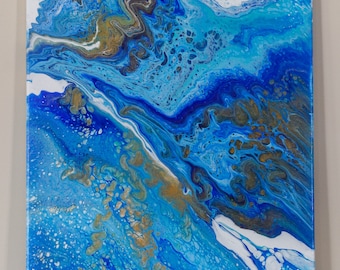 Acrylic Pour Painting on Canvas
