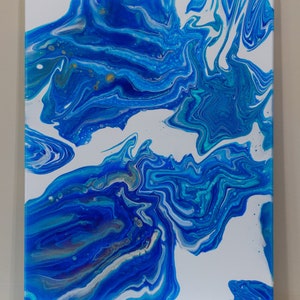 Acrylic Pour Painting on Canvas- contrast