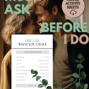Paaraktivität, Fragebogen bevor I DO, Idee für ein Date Night, Tischgesprächskarten, Spaß-Beziehungsquiz, Perfektes Geschenk für Ihren Partner