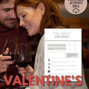 Valentinstag Idee, Paar Aktivitätsgeschenk, Beziehungstherapie Werkzeug, Verabredung Nacht Idee, Tischdiskussionskarten, lustiges digitales druckbares Quiz