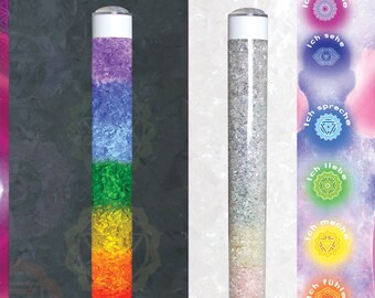 Edelsteinlampe "Regenbogen" mit Bergkristallen