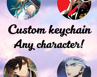 Custom Keychain Anime Gaming | Gamer Gifts | Gamer Accessories | Any Character | Gaming | Anime | Manga