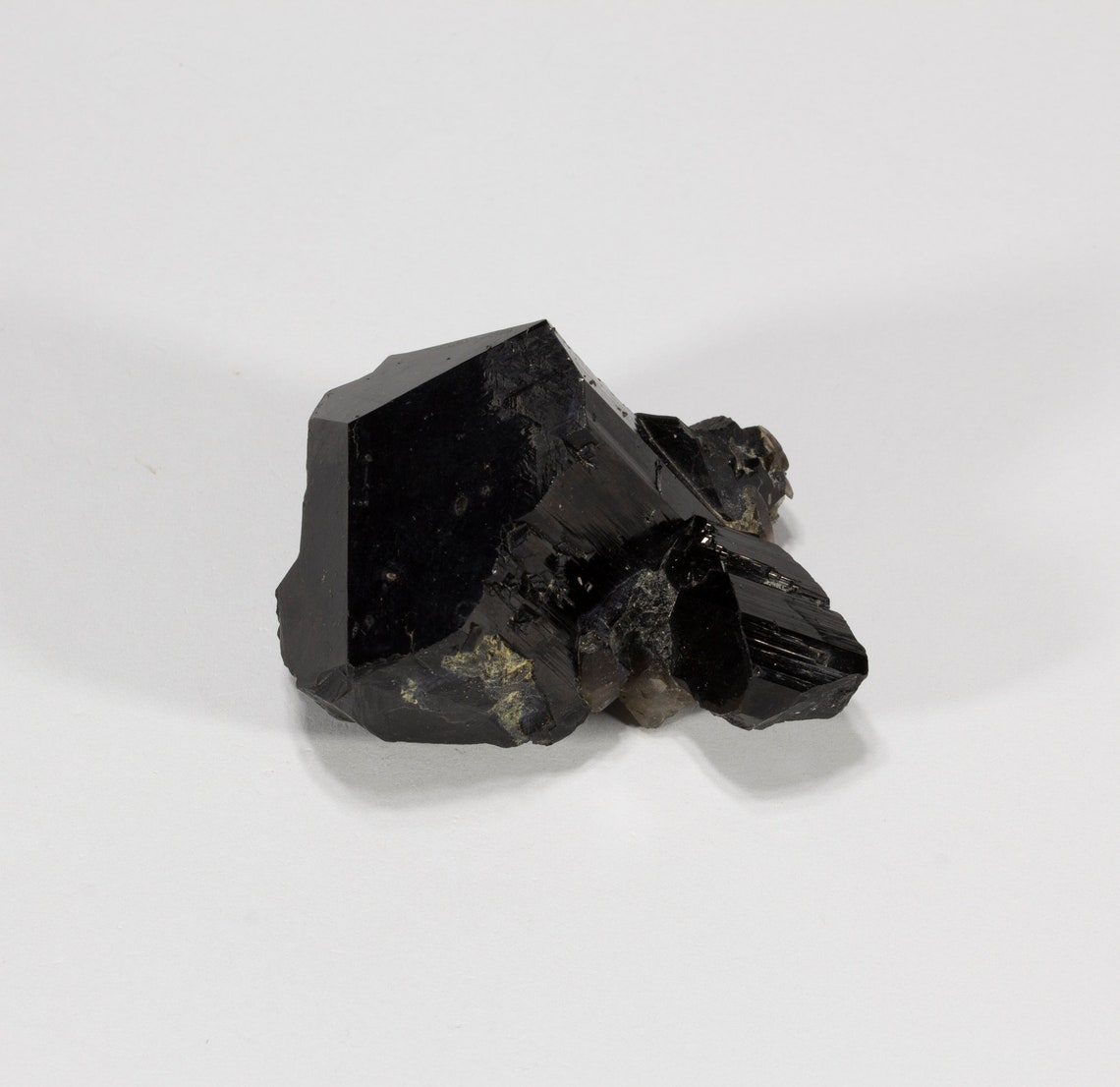 GRANDE TORMALINA Nera Con QUARZO - Cristallo Extra A Doppia Terminazione - Altezza: 53 Mm Larghezza 43 Mm 141 G - Foto 8