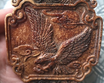 Rare Ancient Chinese Old Nephrite JADE HAND CARVED Eagle Flying amulet
