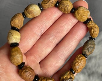 Rare Mongolia Gobi Eye Agate Bead Bracelet