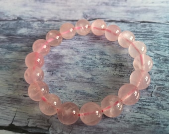 Armband aus natürlichen Rosenquarz-Kristallperlen