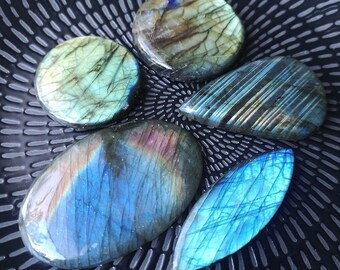 Lot of 5 pcs Labradorite cabochons 100 grams/500 carats