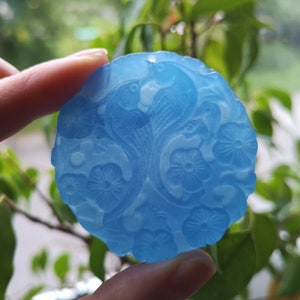 Blue Aquamarine Crystal Gemstone Carving Pendant AAAA (BRAZIL)