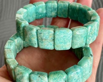 Armband aus natürlichen alten Amazonit-Edelsteinperlen aus Mosambik, 1 Stück.