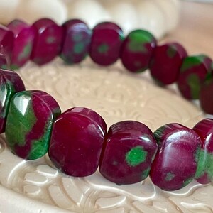 Bracelet en rubis naturel et zoïsite