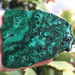 116G Rare Natural malachite slice quartz crystal luster mineral specimen