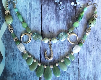 Wikinger-Broschenkette in 2 Reihen - Keltische Hochzeit