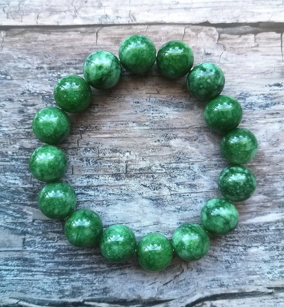 Grünes Jade-Armband Für Damen Und Herren, Jaspis-Edelsteine