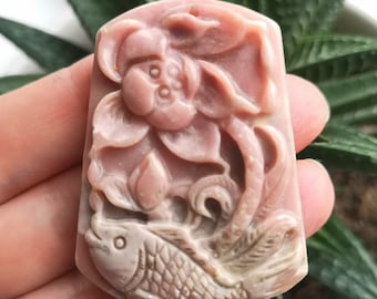 Natural Pretty Striking Rhodonite Quartz Crystal Carving Pendant AAAA (BRAZIL)