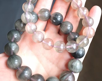 Natürliches buntes Fluorit-Perlenarmband "Engelsfedern"