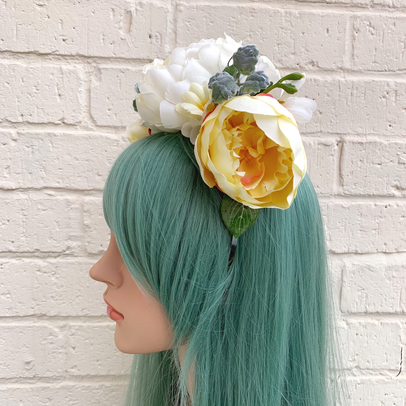 Pastel Hair Accessory Lemon Accessories Peony Flower Etsy