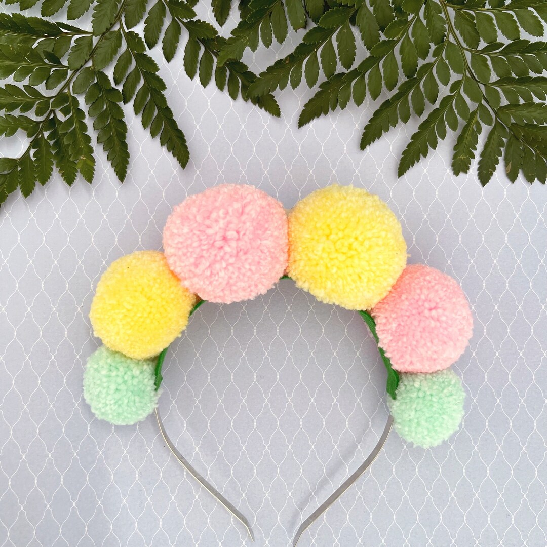 Pom Pom Headband Kitsch Headband Pom Pom Accessory Festival Etsy UK