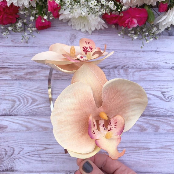 GIZZY® Ladies Pale Pink Petals and Feathers Fascinator on Hair Clip /& Brooch ...