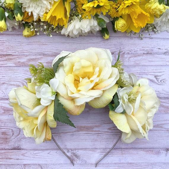 Flor de Color Amarillo Bebé Cabeza Banda Diadema vendedor del Reino Unido