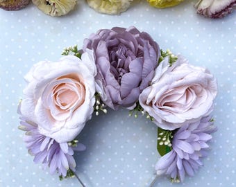 Purple, Peach and Pink Statement Headband - Etsy display picture 1